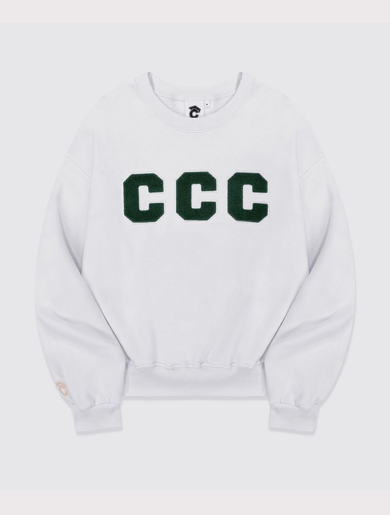 CONCEPT COLLEGE（コンセプトカレッジ）の「CCC Green Patch Sweatshirt / White [Unisex]（Tops）」