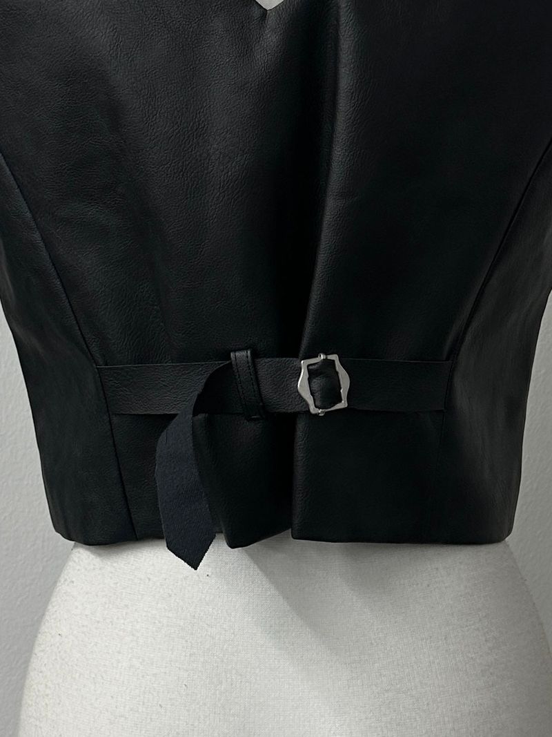 matte chic leather vest