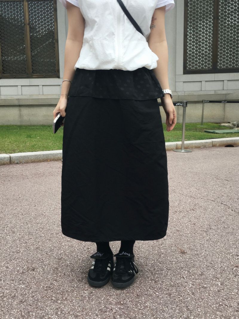 Dot Layering Balloon Skirt (2c)  