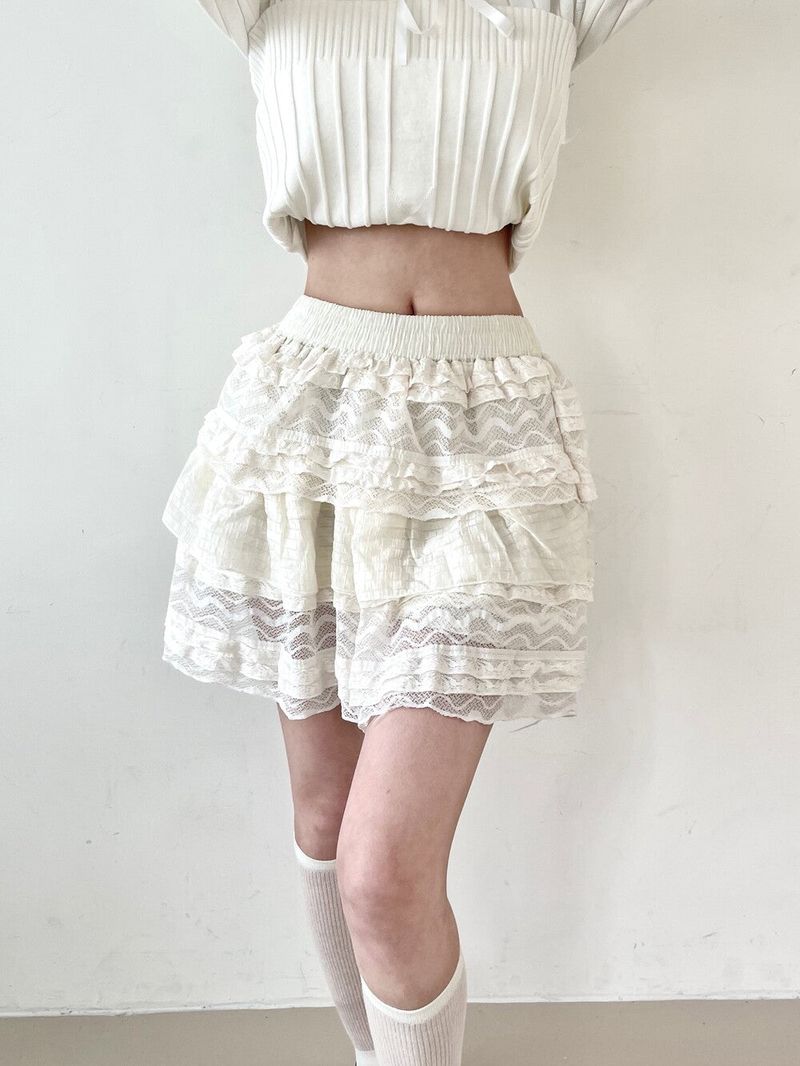 Seow（ソウ）の「1444. Frill lace cancan mini sk（Skirts）」