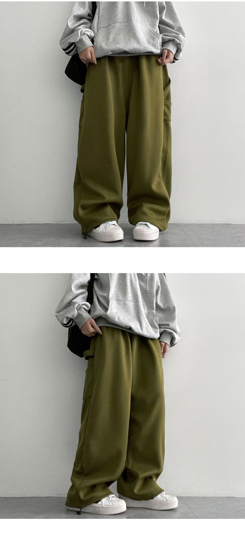 Soru Thick Pocket Carpenter Banding Wide Pants