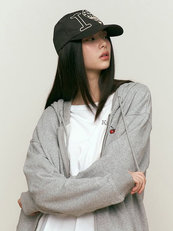 KIRSH（キルシー）の「SMALL CHERRY REGULAR FIT HOODIE ZIP UP [MELANGE GRAY]（Tops）」