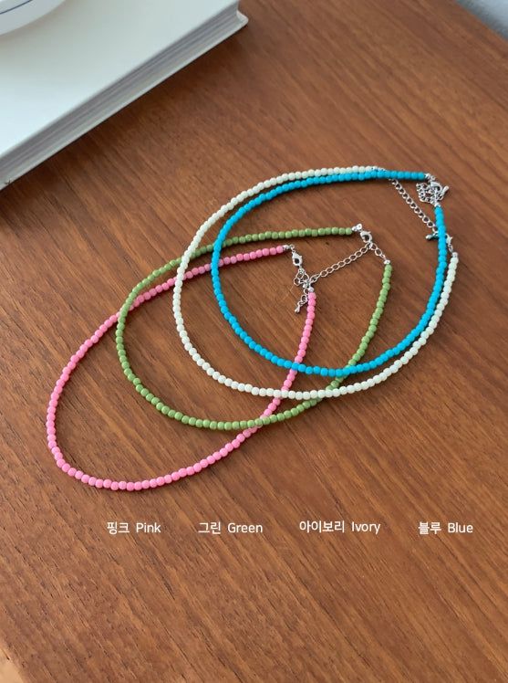 Jedou Acrylic Beads Ball Necklace