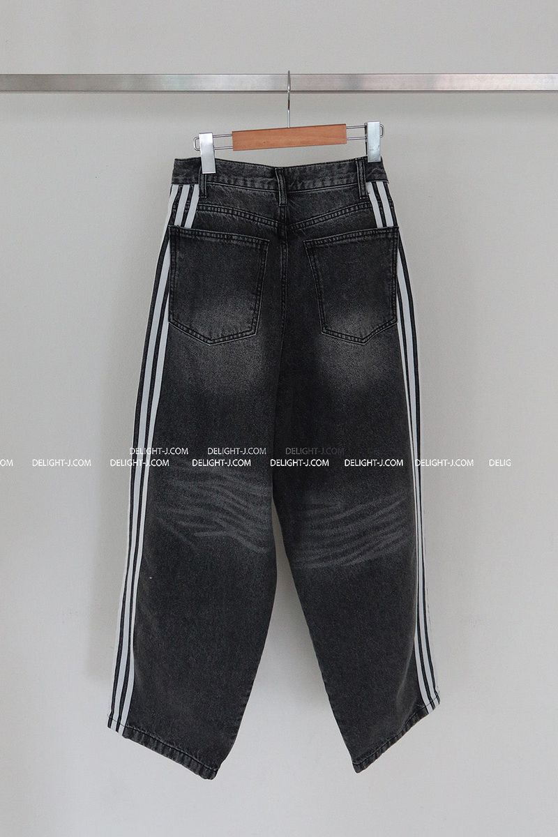 [UNISEX] Five track wide jeans