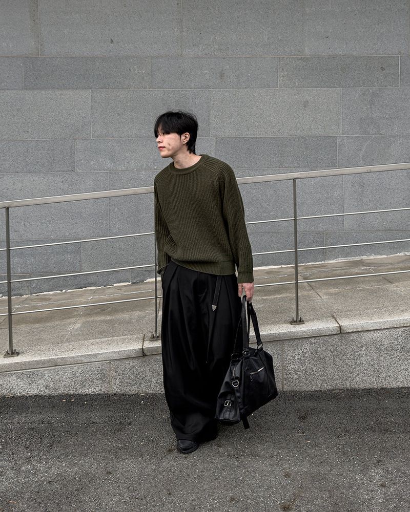 Ian Double-Pleat Wide Slacks