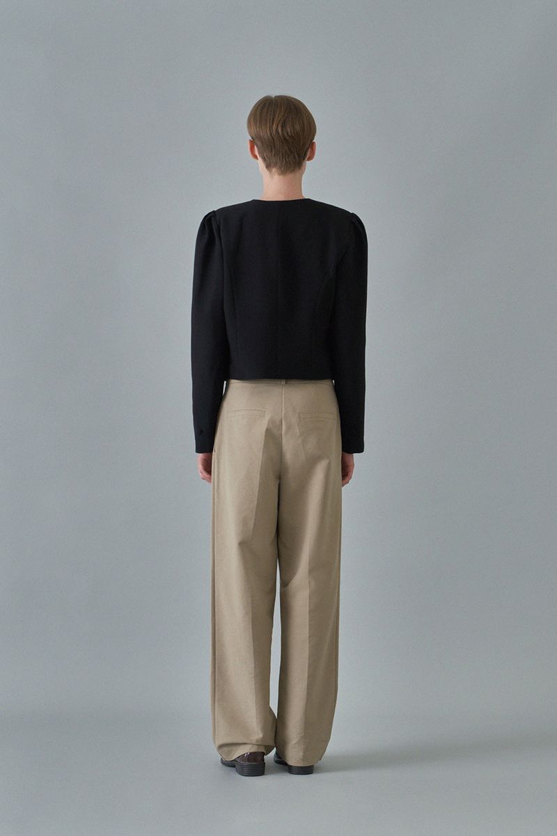 Chino pintuck pants_khaki beige