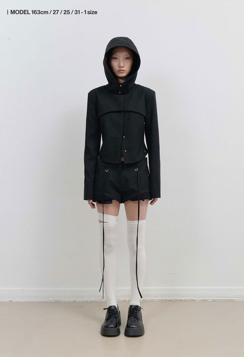 Micro Wool Shorts / Black