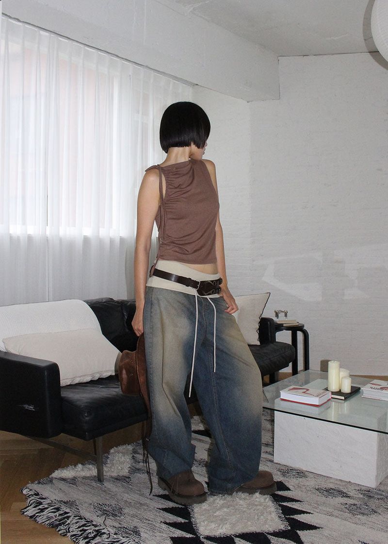RIB FOLDING VINTAGE DENIM
