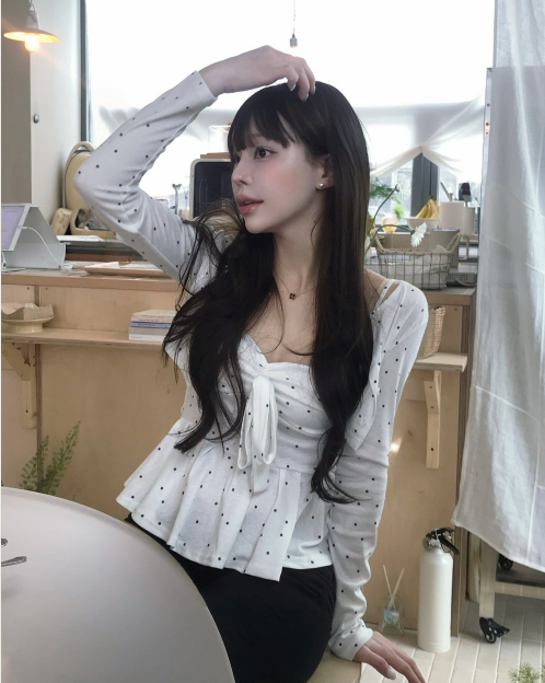 cloudemotion（クラウドエモーション）の「oreo ple big ribbon top + crop cd set（Tops）」
