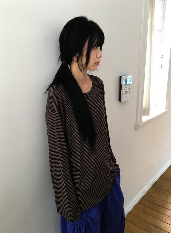 Iona Loose-Fit Stripe Long Sleeve Tee