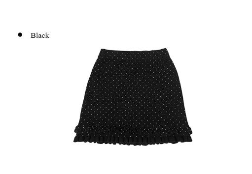 Freak Dot Frill Banding Knit Skirt