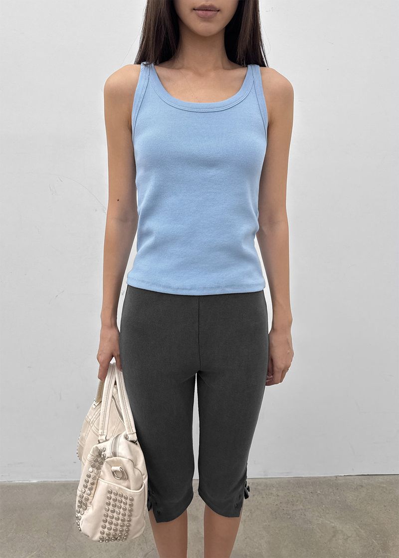 [MADE] Plio U-Neck Ribbed Sleeveless Top