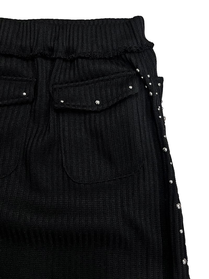 shining studded knit long skirt