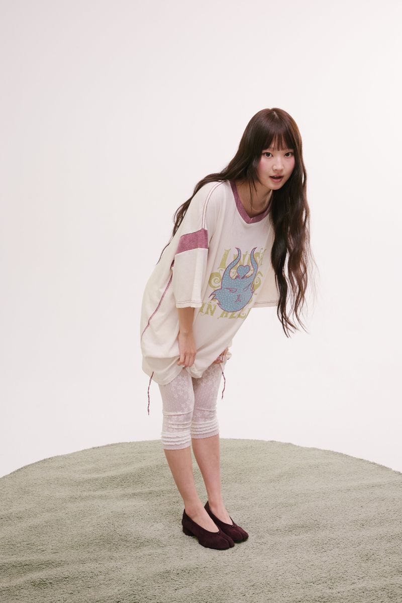 star mesh leggings cream