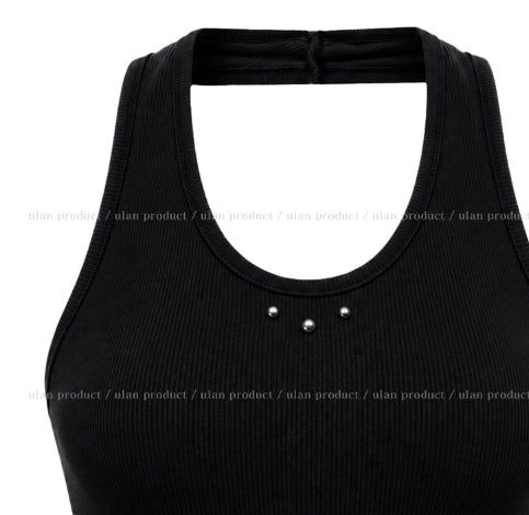 Betty Studded Crop Halter Sleeveless