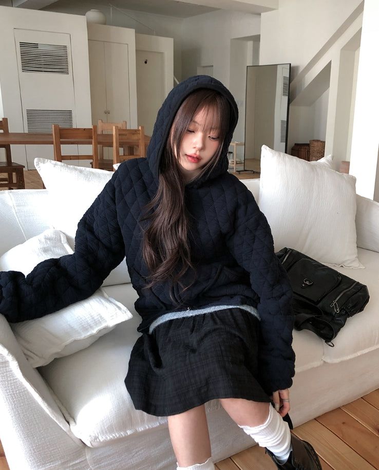 Kotori slit check midi skirt