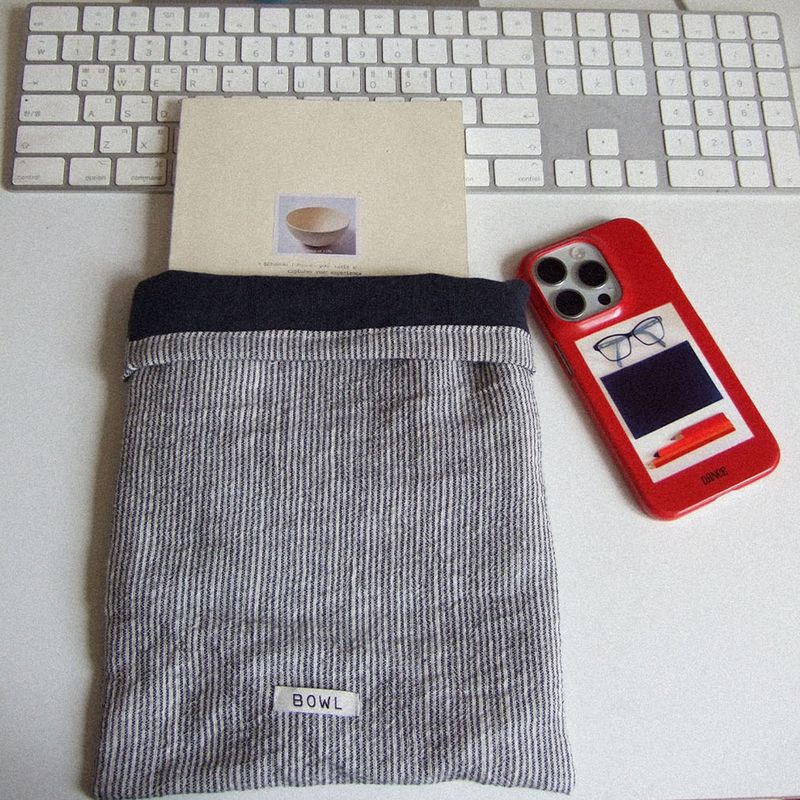 Book stripe button pocket(2type)