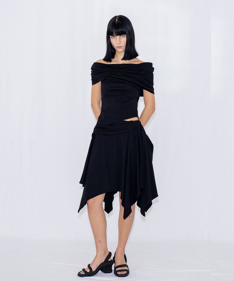 ASYMMETRIC DRAPE SKIRT