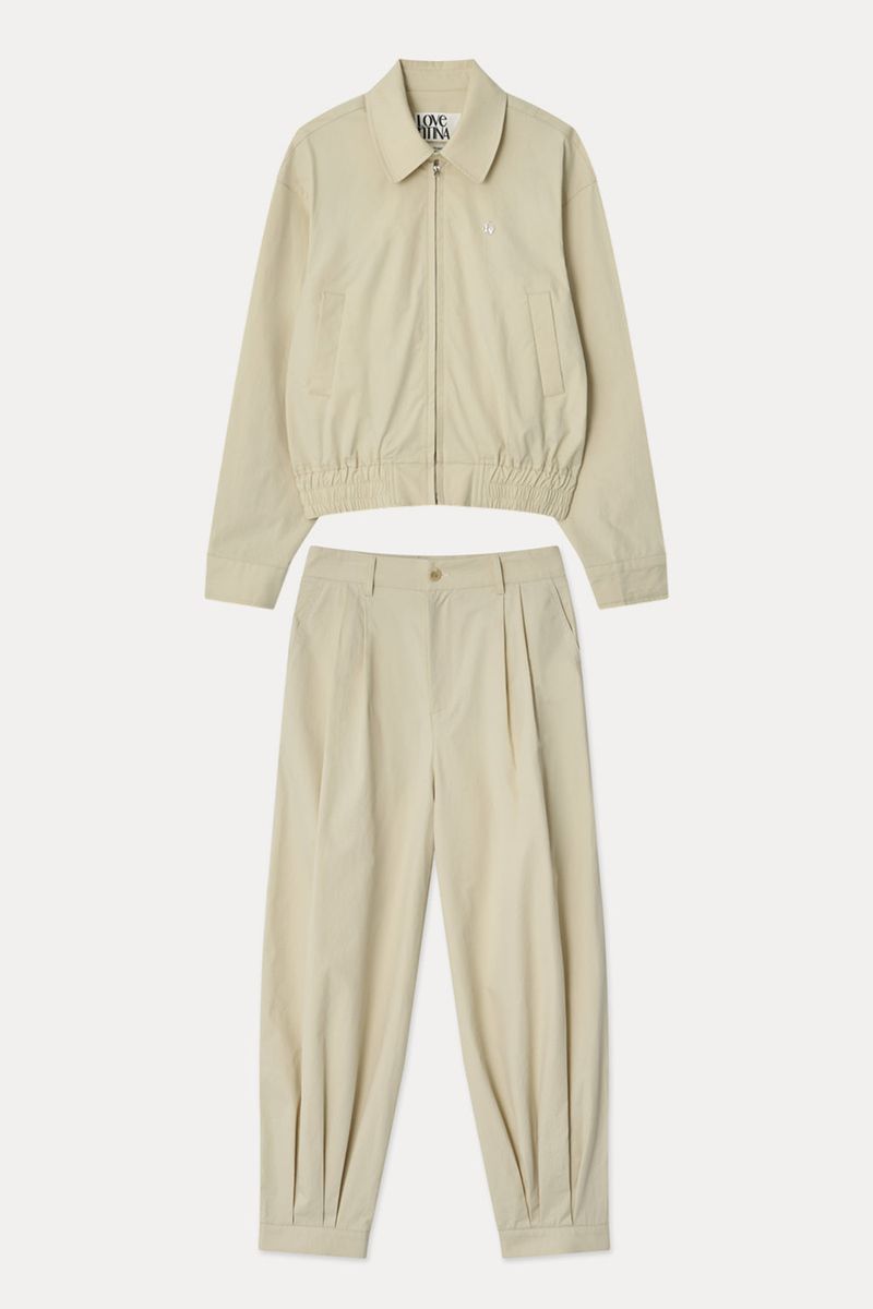Loventina（ラヴェンティナ）の「[SET-UP] HIGH-DENSITY TWILL WORK JACKET,TWO-TUCK JOGGER PANTS SET（Setup）」