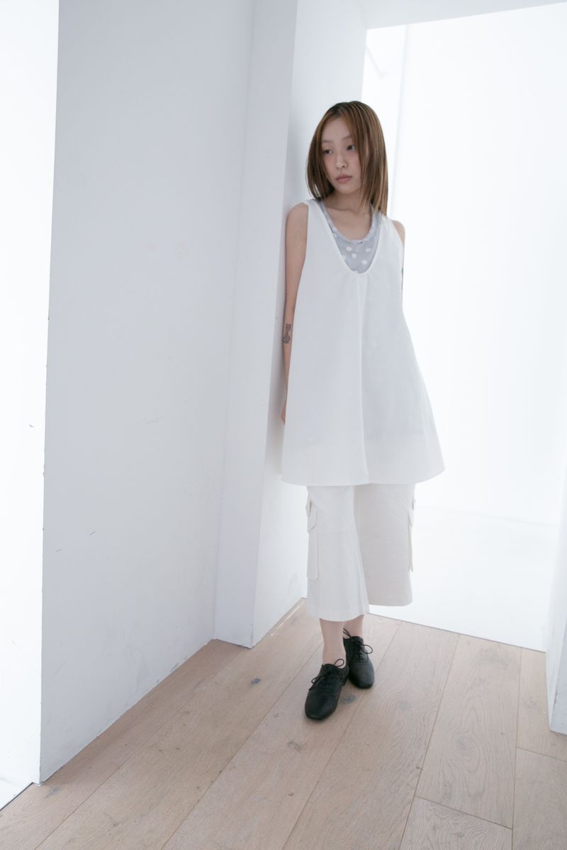 dot back knot sleeveless top(2colors)