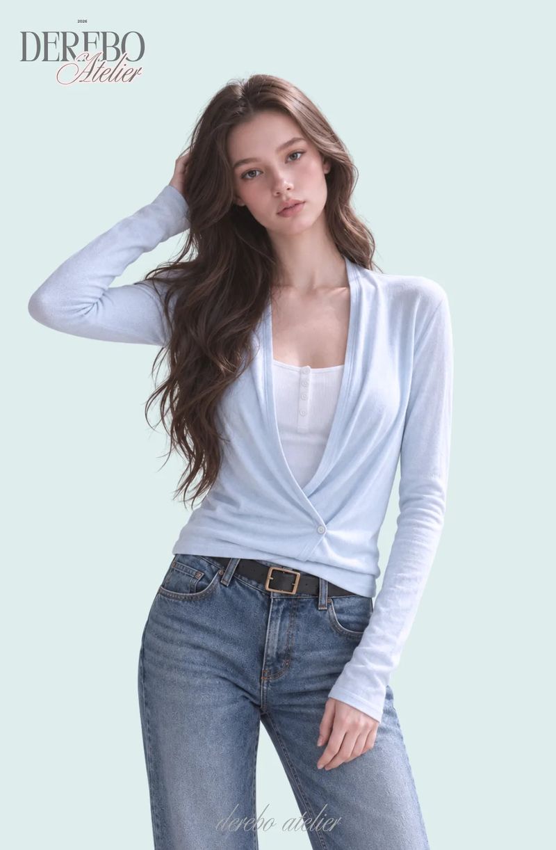 Sky crossover layered long-sleeve tee