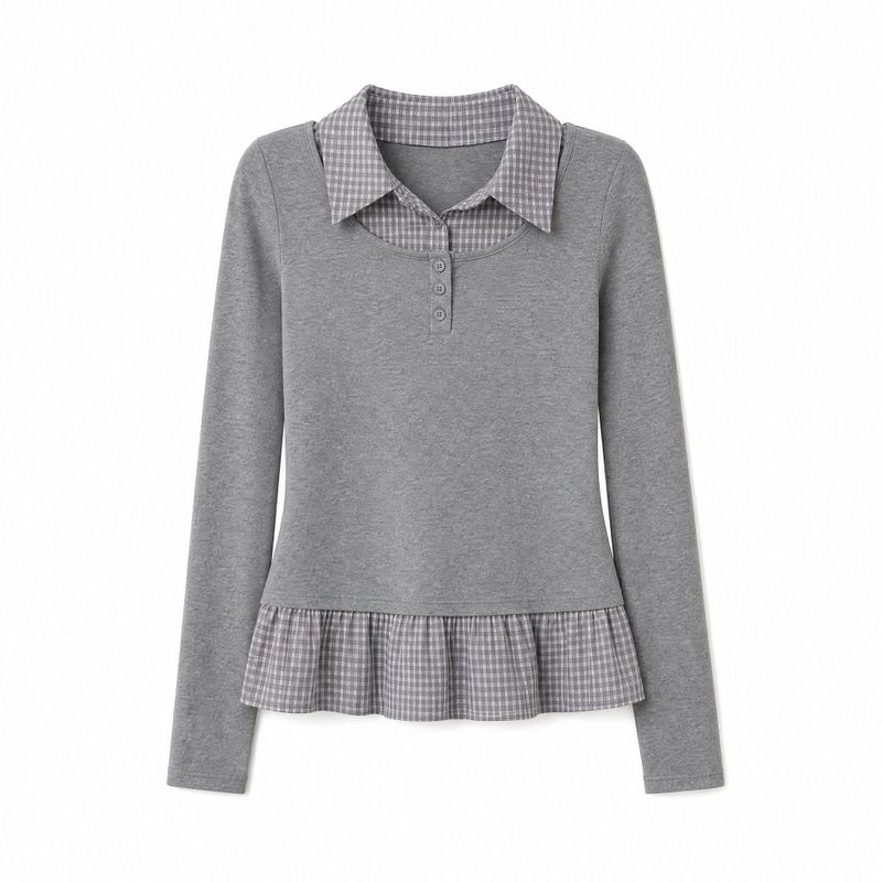 Nelis Check Layered Frill T-shirt