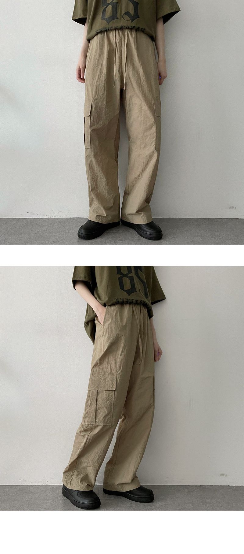 Kobe Bath Rock Nylon Cargo Wide Pants