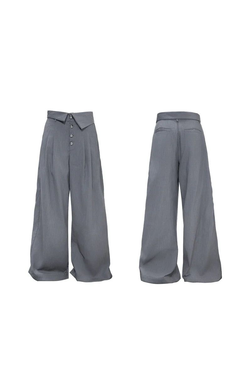 Braided Loose Suit Trousers