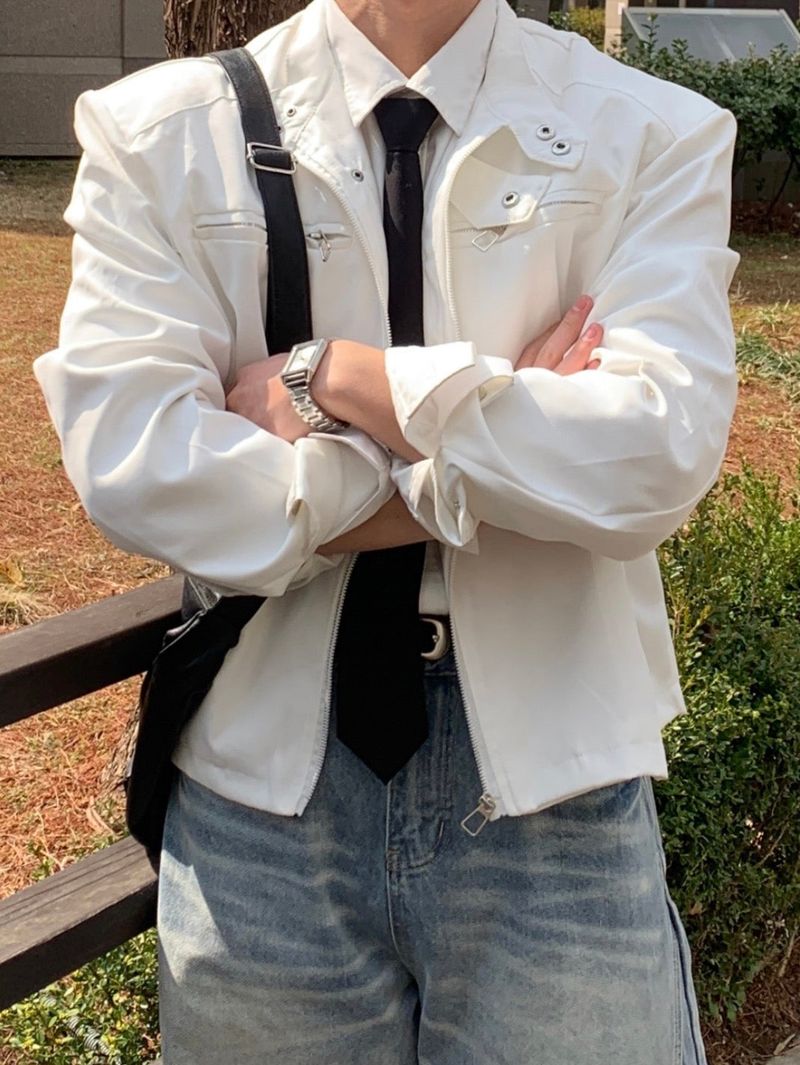 Mensfloor（メンズフロア）の「Mio Mandarin Collar Cropped Jacket（Jackets/Outerwear）」