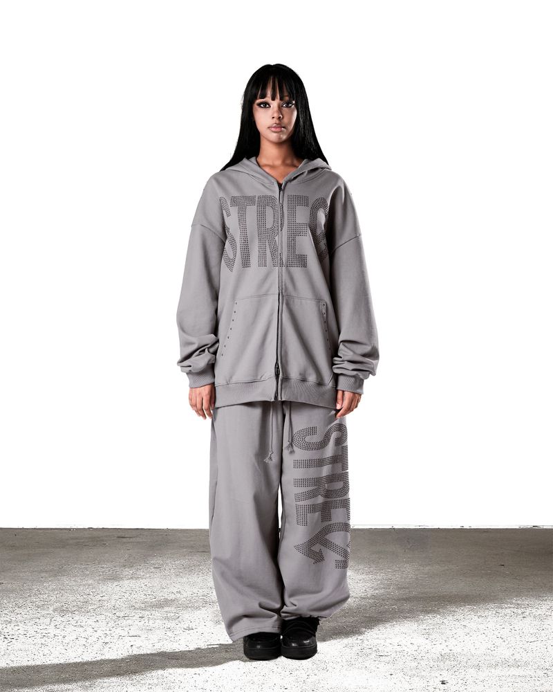 NO STRESS HOTFIX SET SWEATPANTS ASH GRAY