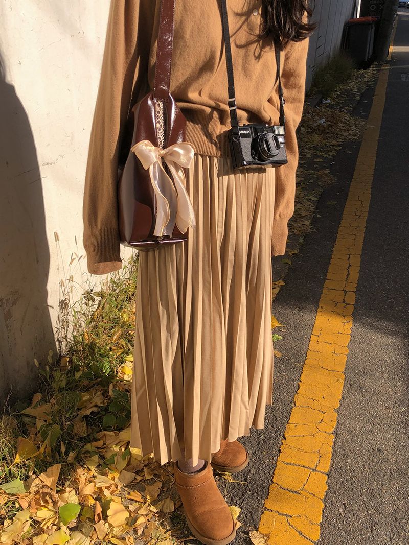 Pillow ribbon bag_chocolate brown