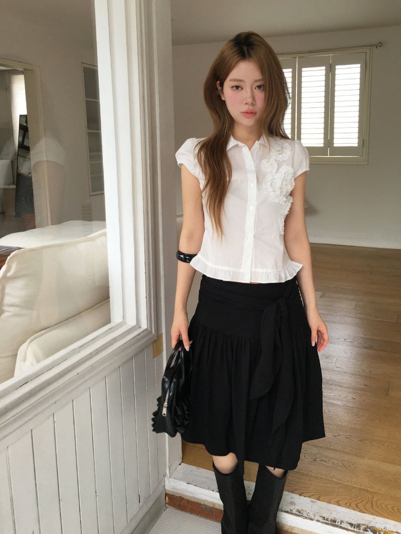Osaka tie midi skirt