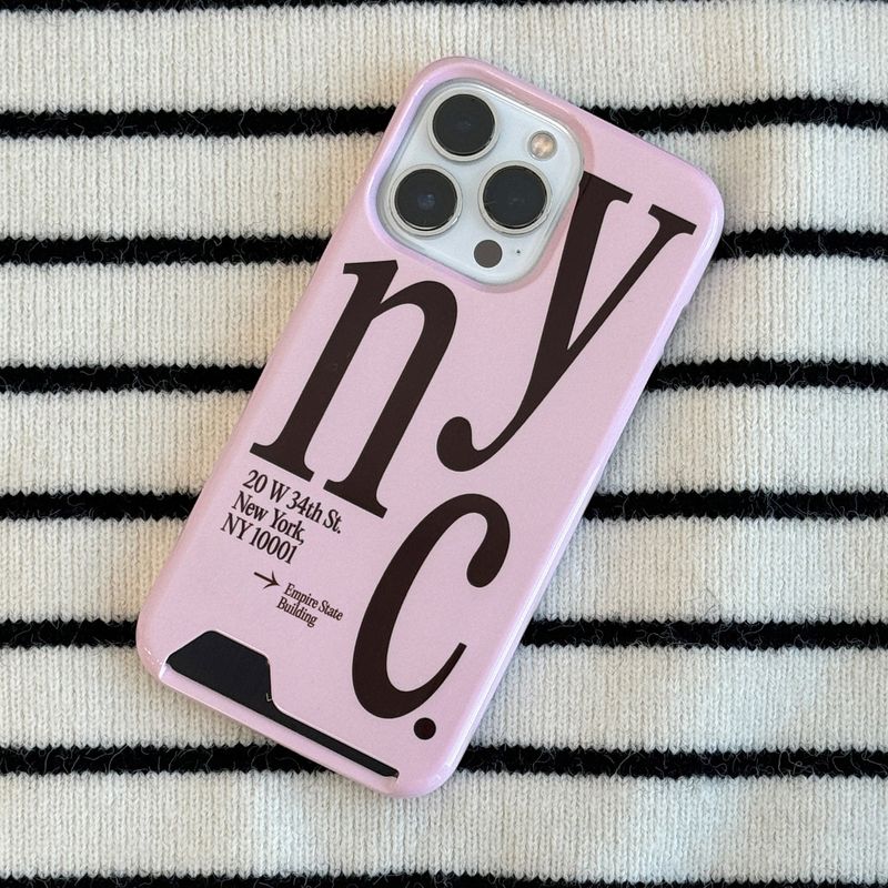 NYC phone case pink (card)