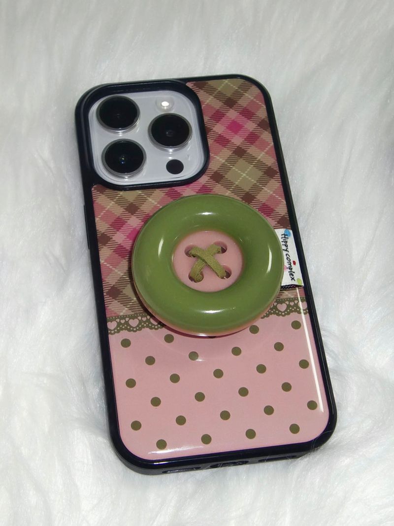 【Epoxy】 ビンテージパッチケース_ピンクオリーブ