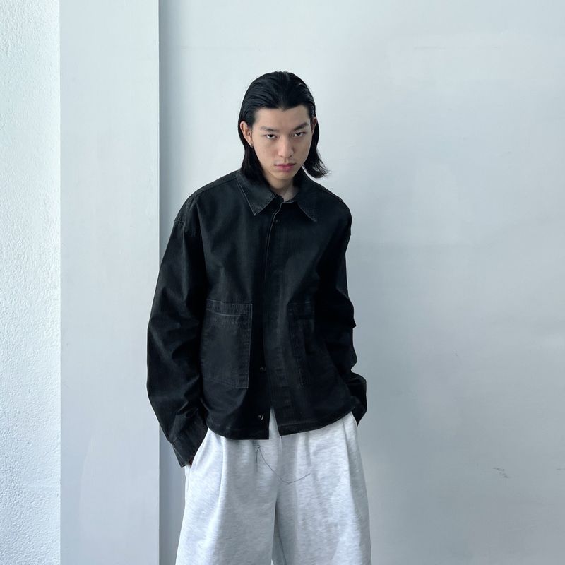 Faded Cropped Work Jacket