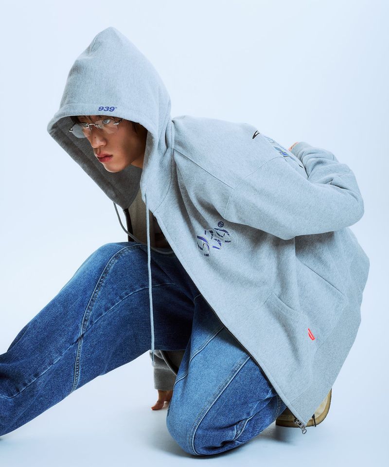 UNDEFEATED HOOD ZIP-UP (GRAY)