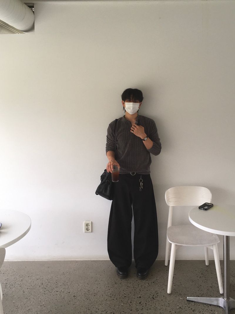 Rust Henry Neck Long Sleeve Knit 2C