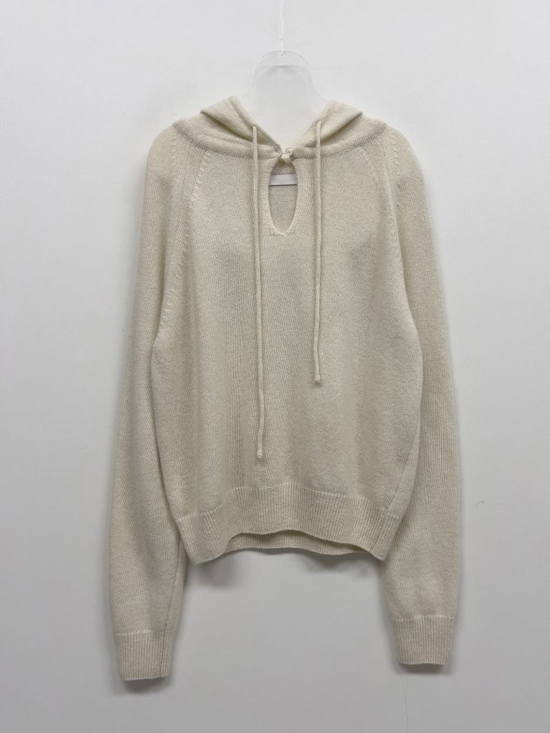 [wool 55%] Mini Hole Raglan Hooded Knit