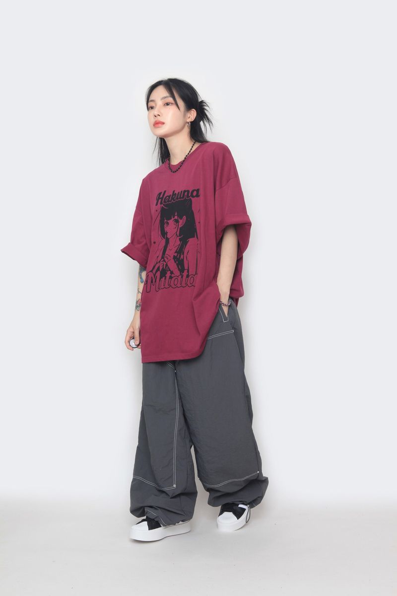 double-stitch nylon pants