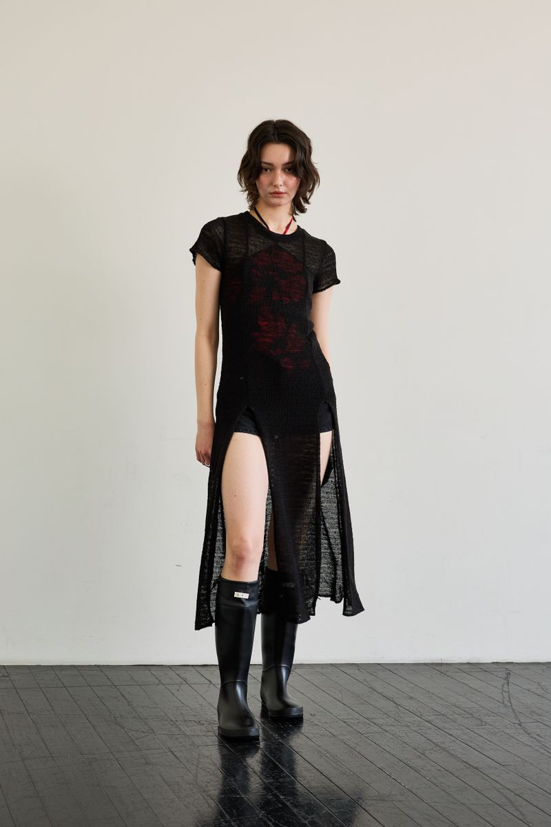 WITTY KNIT ONE-PIECE / BLACK