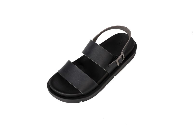 Santorini Sandals Leather Black 552