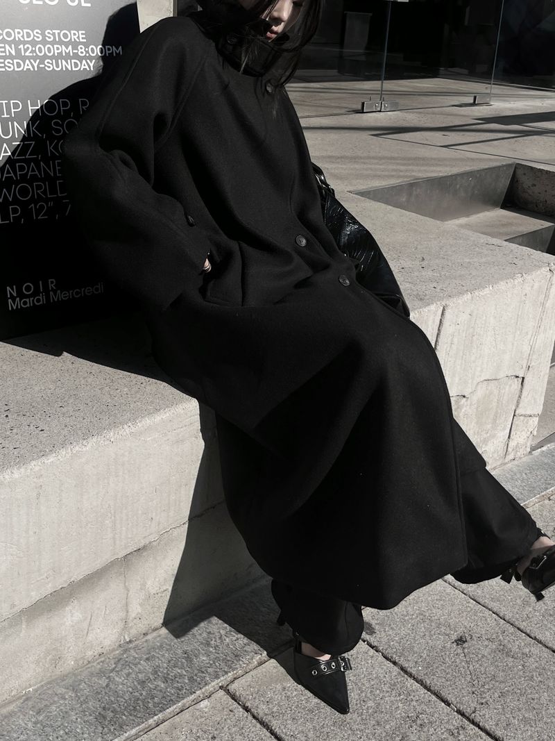 city high neck long coat (2color)