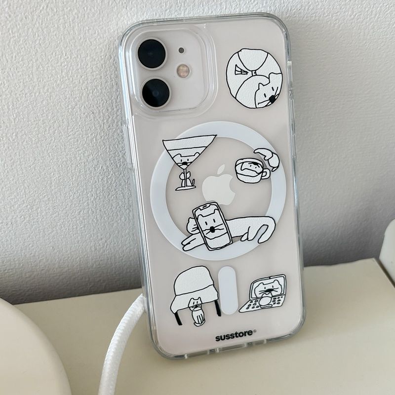 [MagSafe phone case] Distorted cat phone case