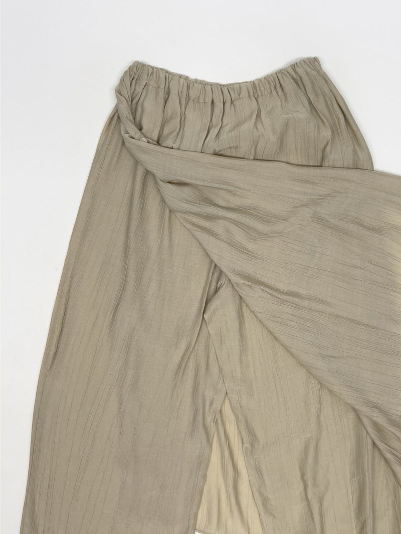Wrinkle Wrap Layered Wide Pants