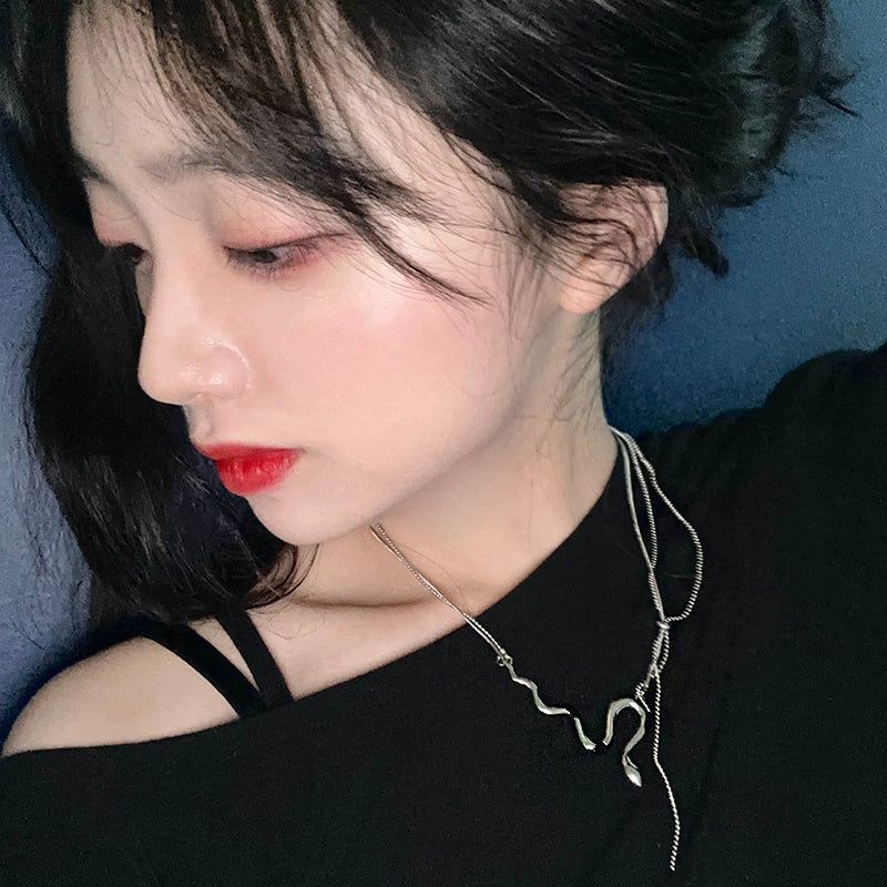 Black&Silver Snake Chain Necklace