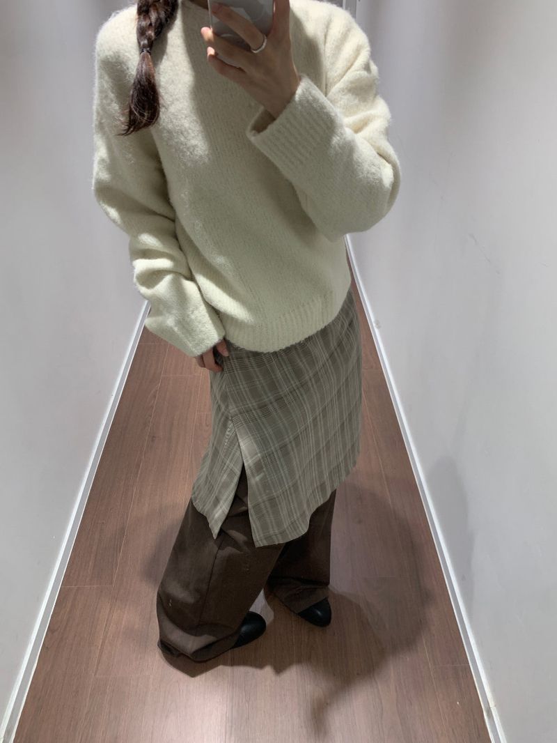 Roman check layered skirt (2color)