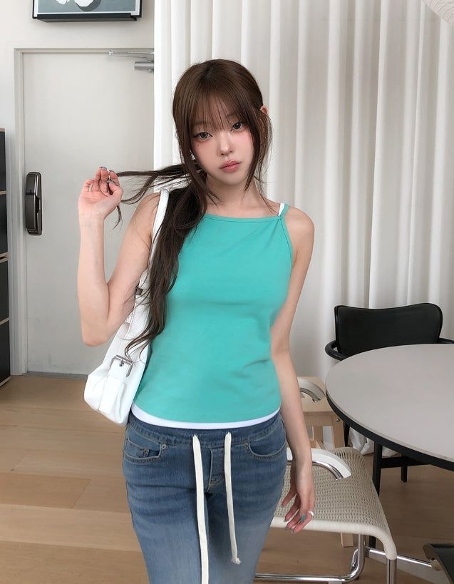 ULAN（ユレン）の「[U-BASIC] Poppy Basic Square Neck Sleeveless（Tops）」