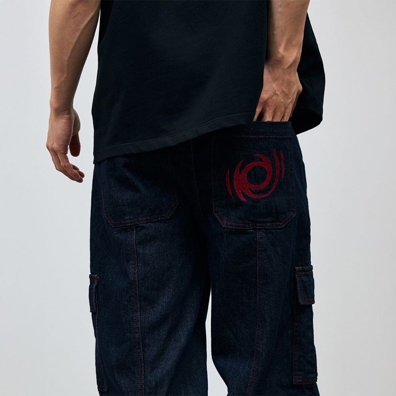 Red Stitch Indigo Cargo Denim Pants