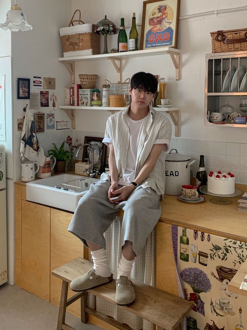 WHAT A LOOK（ワット ア ルック）の「ムールストライプショートスリーブシャツ（トップス）」