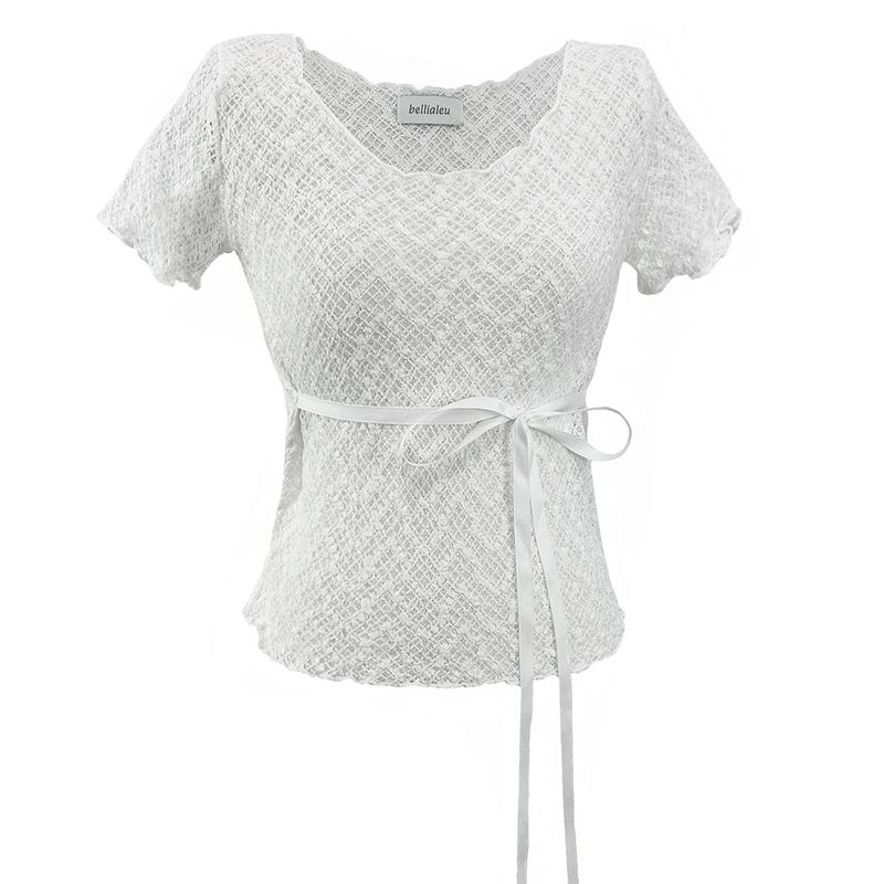 LACE RIBBON TOP-WHITE